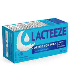Lacteeze Drops for Milk Turn Regular Milk into Lactose-Free Milk