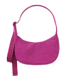 BAGGU Small Nylon Crescent Bag Deep Fuchsia