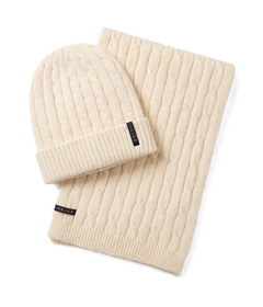 Pajar Alma Hat with Matching Scarf Set Parchement