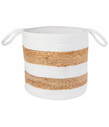 Now Designs Heirloom White Block Large Cotton Jute Basket