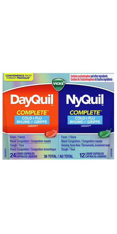 Vicks Dayquil and Nyquil Severe Cough, Cold & Flu Relief Liquicaps