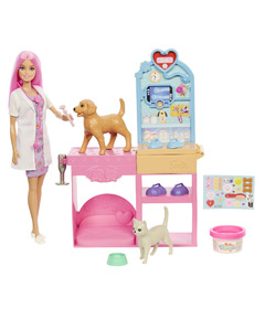 Barbie Career Fast Cast Veterinarian Clinic Doll and Accessories