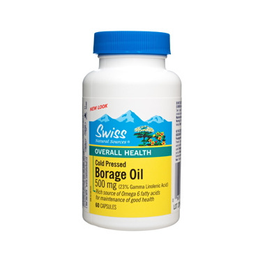 Swiss Natural Sources Borage Oil Cold Pressed 500mg Swiss Natural Sources Borage Oil Cold Pressed 500mg