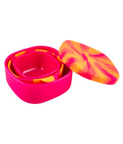 Lunchbots Nested Mighty Silicone Bowl Set Pink/Orange Swirl