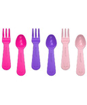 Set de fourchettes et cuillères pour pique-nique rose & violet