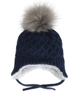 Calikids Cotton Knit Baby Hat Navy