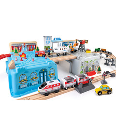 Hape Toys Super Cityscape Train Bucket Set