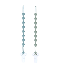 Baby Bliss Pacifier Clip Sage & Dusty Teal