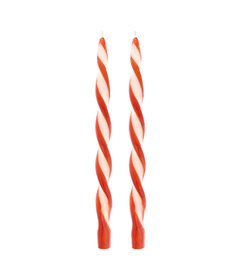 Meri Meri Stripe Twist Candles Red