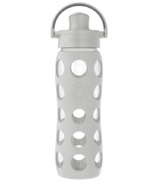 Lifefactory Active Flip Cap Glass Water Bottle Cool Grey