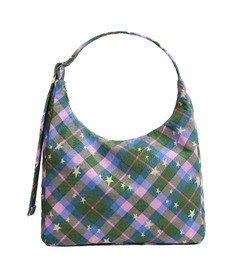 BAGGU Nylon Shoulder Bag Green Star Plaid