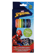greenre Marvel Spiderman 12 crayons de couleur écologiques + 2 planches d'autocollants