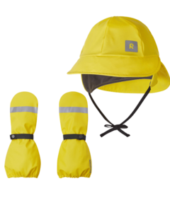 Reima Rain Hat and Mitts Yellow Bundle