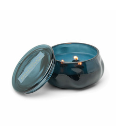 Paddywax Basalt Navy Glass With Lid Rosewater Santal