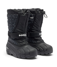 SOREL Flurry Winter Boots Print Black Sea Salt