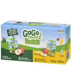 image of Gogo Squeez Apple Apple, Apple Banana Fruit Sauce with sku:292294