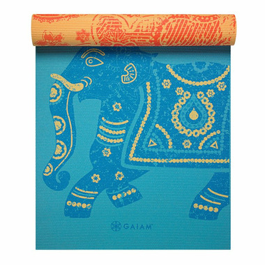 Gaiam Premium Printed Reversible Yoga Mat 5 mm Elephant