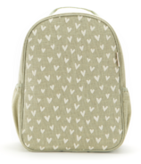SoYoung Raw Linen Backpack Little Hearts Sage