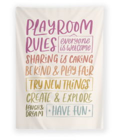 Cherrypick Reusable Fabric Banner Playroom Rules