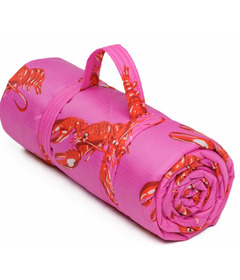 image of BAGGU Puffy Picnic Blanket Pink Lobster with sku:320369