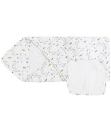 Nest Designs 9 Layer Organic Cotton Hooded Towel Baby Seagulls & Seashells