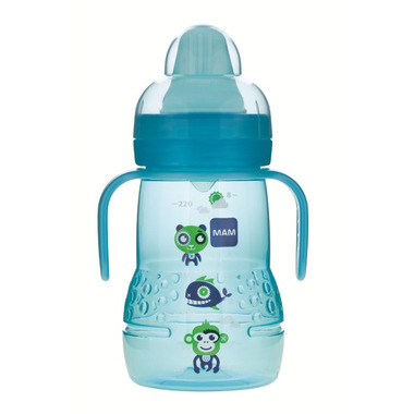 Mam Trainer Bottle with Handles 8oz Blue Mam Trainer Bottle with Handles 8oz Blue
