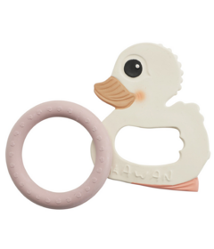 Hevea Kawan Duck & Ring Teether Giftset Powder Pink
