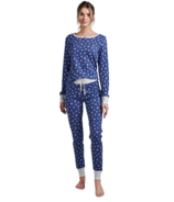 Hatley Little Blue House Falling Snowflakes Women's Jersey Pajama Set