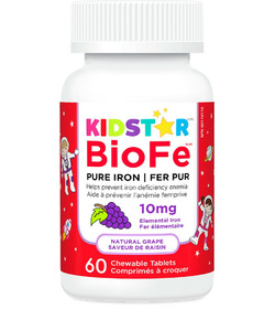 KidStar Nutrients BioFe Pure Iron Chewables Grape-Flavoured Tablets