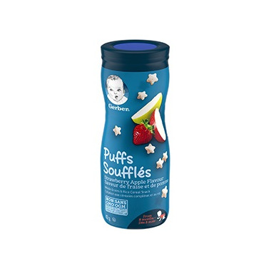 gerber graduates puffs cereal snack strawberry apple