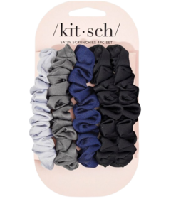 Kitsch Satin Petite Scrunchies Set Midnight