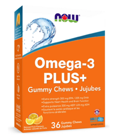 NOW Supplements Omega 3 PLUS+ Gummy Chews (36 Count)