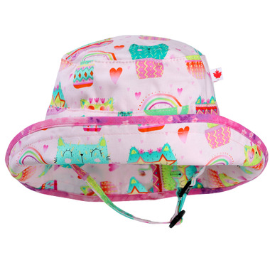 Snug As A Bug Kitty Cactus Adjustable Sun Hat made with 100% Cotton | 2-8 Years