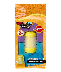Wonder Factory Never Dry Sand Dough Mega Bag Set Purple, Teal and Yellow