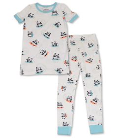 Silkberry Baby Bamboo Short Sleeve Pajama Set Surfs Up Panda