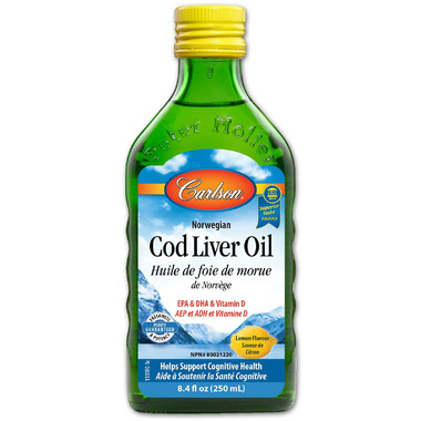 Carlson Norwegian Cod Liver Oil Lemon Flavour Small Bottle Carlson Norwegian Cod Liver Oil Lemon Flavour Small Bottle