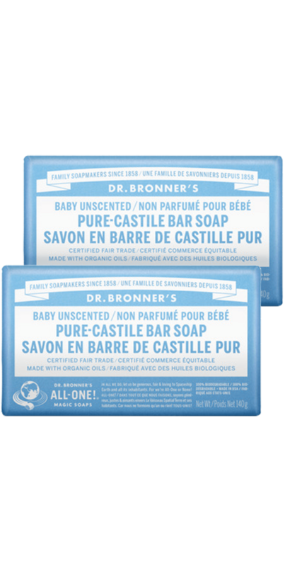 Buy Dr. Bronner's Pure Castile Bar Soap Baby Unscented Bundle at Well ...