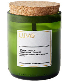 LUVO Wooden Wick Scented Candle Cedarwood & Labdanum