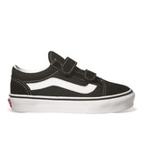 Vans Kids Vieilles chaussures Skool V Noir et vrai blanc