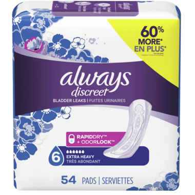 HSA Eligible  Always Discreet Long Incontinence Pads