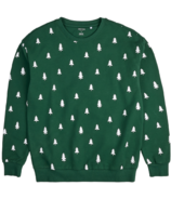 Petit Lem Ladies Sweatshirt Christmas Trees Dark Green 