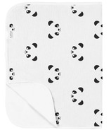 Kushies Flat Changing Pad Flannel Pandas Black & White