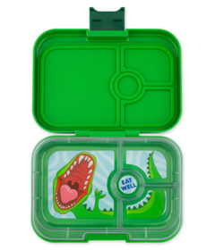 Yumbox Panino 4 Compartment Jurassic Green with Dinosaur Tray
