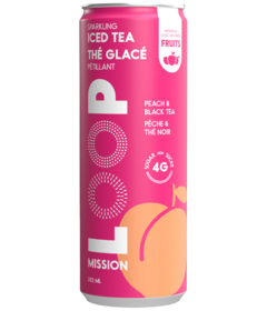 LOOP Mission Sparkling Iced Tea Peach & Black Tea