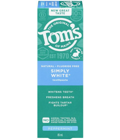 Tom's of Maine Simply White Fluoride-Free Natural Toothpaste Peppermint