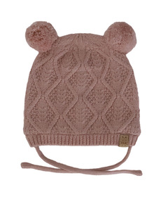 Calikids Knit Two PomPom Hat Rose Dust