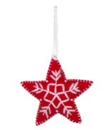 Pokoloko Hand Embroidered Ornament Star Red