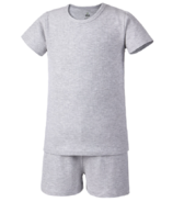 Earth Baby Outfitters Bamboo Ribbed Short Sleeve Pajama Set Grey