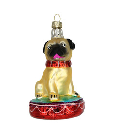 CHIVE Pug on a Platform Ornament