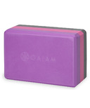 Gaiam Tri-Colour Yoga Block Grey Pink Purple